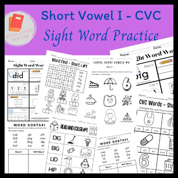 Preview of Short Vowel I - CVC Word Work - Read, Color, Find!