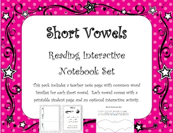 Preview of Short Vowel Interactive Notebook and Activities