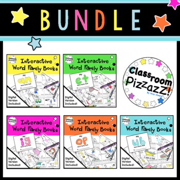 Preview of Word Family Mini-Books Complete Bundle/ Google Slides too {By Classroom Pizzazz}