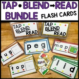 Short Vowel Literacy Centers Tap, Blend, Read Flash cards BUNDLE