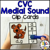 CVC Words Medial/Middle Sound Clip Cards - Phonics Interve