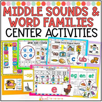 Preview of Short Vowel Phonics Center Activities and Games | Word Families | Middle Sounds