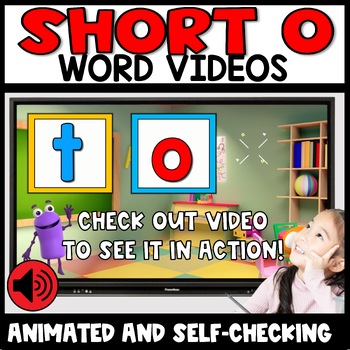 Preview of Short Vowel O Animated Videos Activities Kindergarten 1st Grade Phonics Review