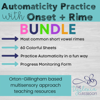 Preview of Short Vowel Onset-Rime Automaticity Reading Practice Bundle