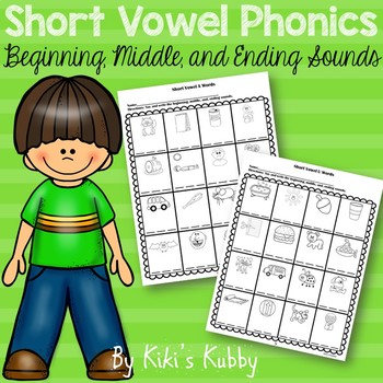 Preview of Short Vowel CVC Words: Beginning, Middle, and Ending Sounds