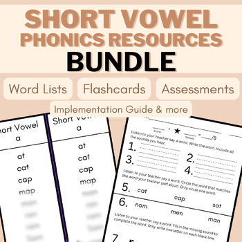 Preview of Short Vowel Phonics Resources Growing Bundle