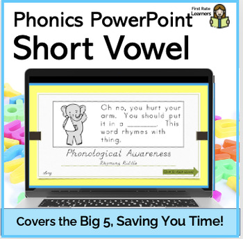 Preview of Short Vowel Phonics and Phonemic Awareness PowerPoints & phonics readers w/ ASL