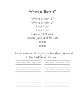 Short Vowel Poems by First Grade Fun | Teachers Pay Teachers