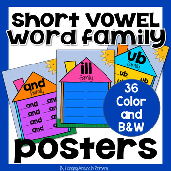 Preview of Short Vowel Posters Word Family Posters