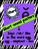 Short Vowel Posters - Zebra Themed