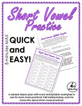 Preview of Short Vowel Practice - Sample Phonemic Awareness and Phonics Lesson