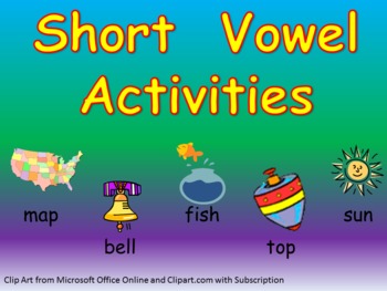 Preview of Short Vowel Practice- a e i o u- Kindergarten 1st Grade