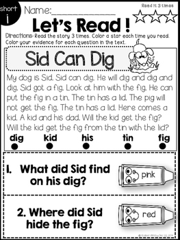 Short Vowel Readers Reading Prehension And Text