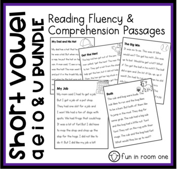 Preview of Short Vowel Reading Fluency and Comprehension Passages