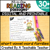 Short Vowels Reading Comprehension Passages with Digraphs 
