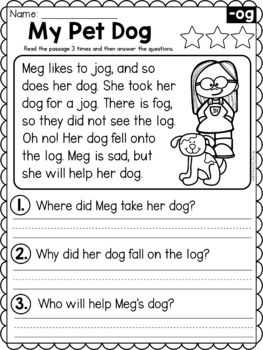 Short Vowel Reading Passages - Comprehension - PAPER & DIGITAL Distance