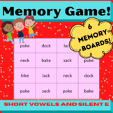 Short Vowel & Silent e Memory Game for Phonics