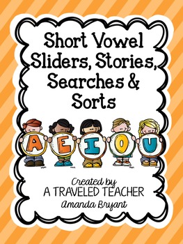 Preview of Short Vowel Sliders, Stories, Searches, & Sorts