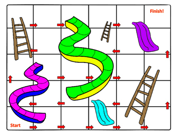 Short Vowel Slides and Ladders Game - short e,i,o,u by M and M Resources