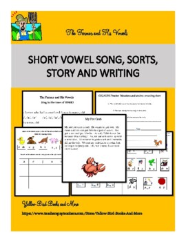 Preview of Short Vowel Song, Sort, Story and Writing