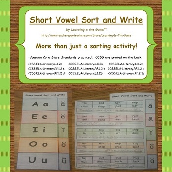 Preview of Short Vowel Sort and Write