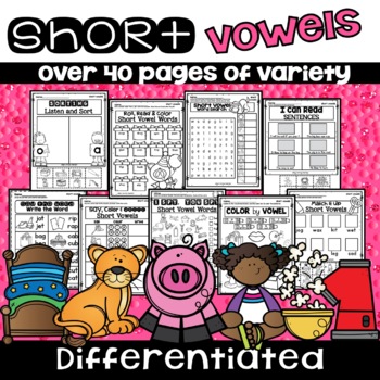 Preview of Short Vowel Worksheets  CVC Words Practice Kindergarten *Flash Dollar Deal