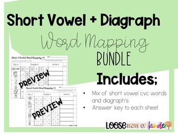 Preview of CVC + diagraph Orthiographic mapping Bundle | SoR