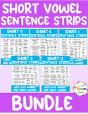 Short Vowel Sound Simple Sentence Fluency Strips Bundle