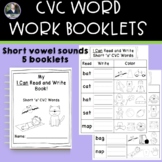 Short Vowel Sounds -  CVC Word Work Workbooks