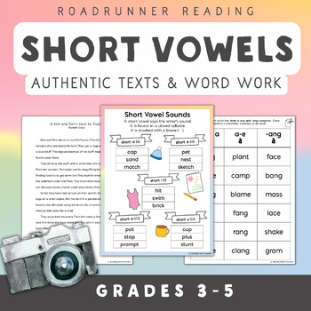 Preview of Short Vowel Sounds Fluency Passages Word Work and Reading Activities