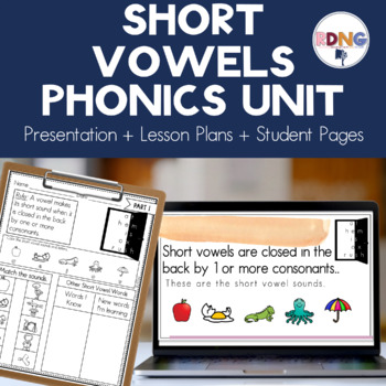 Preview of Short Vowel Sounds Phonics Unit Lesson Plans and Activities 