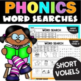 Short Vowel Sounds Worksheets - Phonics Word Searches 1st 