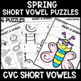 Short Vowel Spring Phonics Puzzles