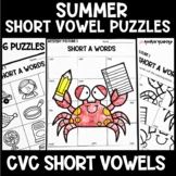 Short Vowel Summer Phonics Puzzles