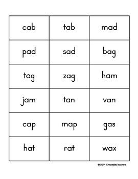 Short Vowel Take-Home Flash Cards by Two Crafty Teachers | TpT