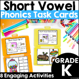 Short Vowel Task Cards - Phoneme Segmentation Activities f