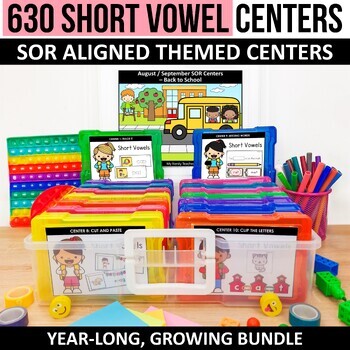 Preview of CVC Words Short Vowel SOR Centers Spring Activities February ELA Phonics Games