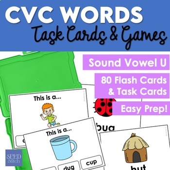 Short Vowel U CVC Identification Task Cards and Games | TPT