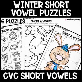 Preview of Short Vowel Winter Puzzles