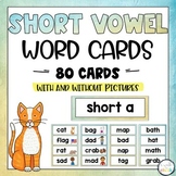 Short Vowel Word Cards with Pictures | Phonics Word Wall | ESL