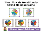 Short Vowel Word Family Blending Board Game