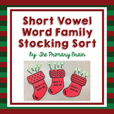 Short Vowel Word Family Christmas Stocking Sort