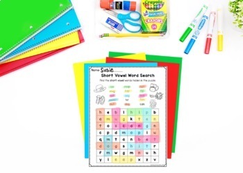 short vowel word searches by lucky to be in first by molly