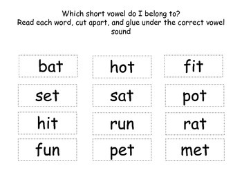 Short Vowel Word Sort By Heather Baird 