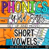 CVC Short Vowel Word Sorts | Get Up and MOVE Phonics and F