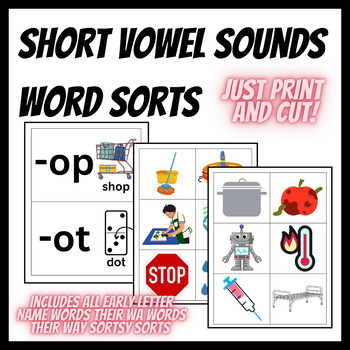 Preview of Short Vowel Word Sorts for Early Letter Name Spellers