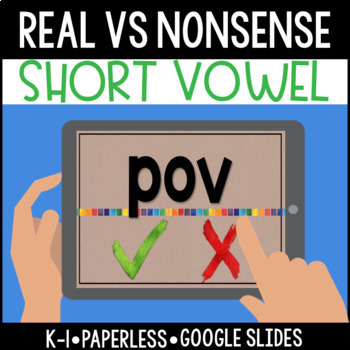 Preview of Short Vowel Words vs Nonsense: Interactive Slides Games