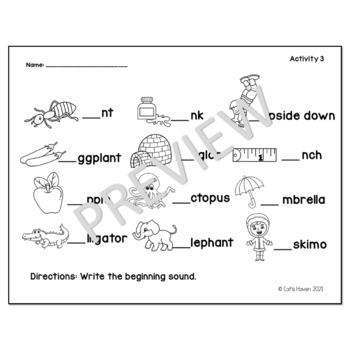 Short Vowels Worksheet PRINTABLE by Cat's Haven | TpT