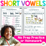 Short Vowel Worksheets & Decodable Passages 1st grade & Ki