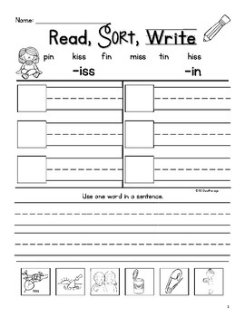 Short Vowel Worksheets I Cut and Paste Sorts by Melicety | TPT